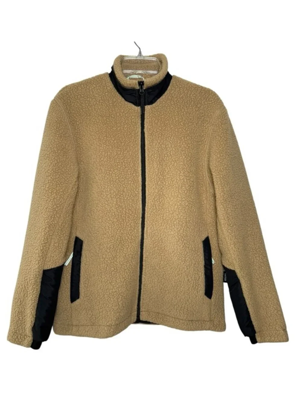 Vallier Polartec Fleece Sherpa Sweater Jacket Men's Size Small Tan Black